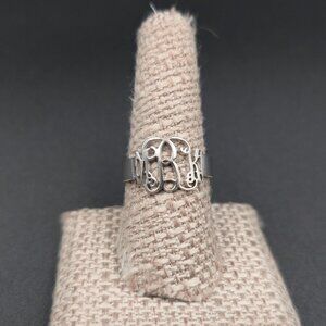 Size 9 Sterling Silver MRK Initials Name Band Ring A6841